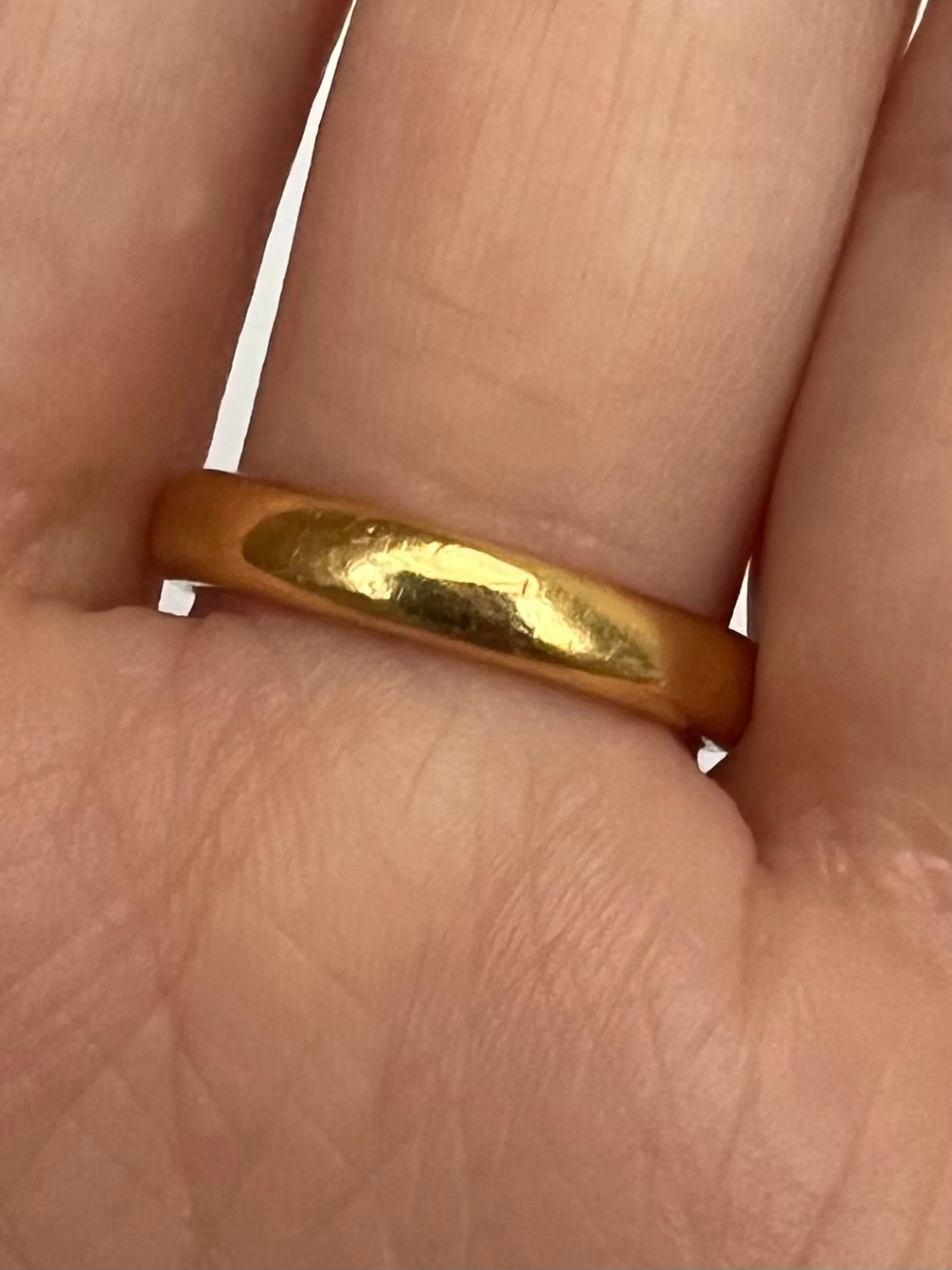 1856 Heavy Antique 22ct Gold Wedding Band Ring Size 7.5 / P