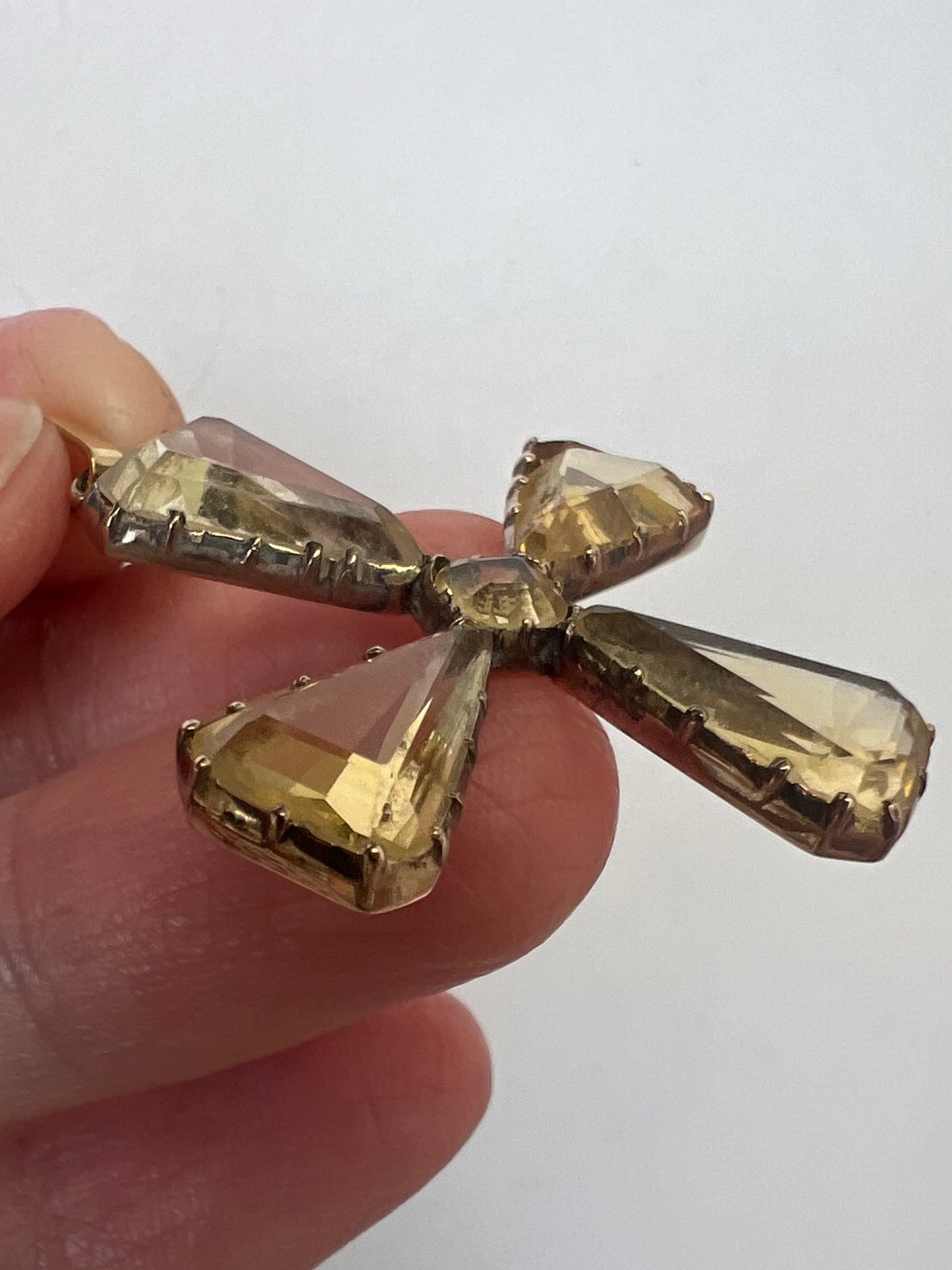 Georgian / Early Victorian Maltese Cross Citrine Gold Cruciform Pendant