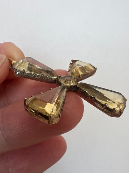 Georgian / Early Victorian Maltese Cross Citrine Gold Cruciform Pendant