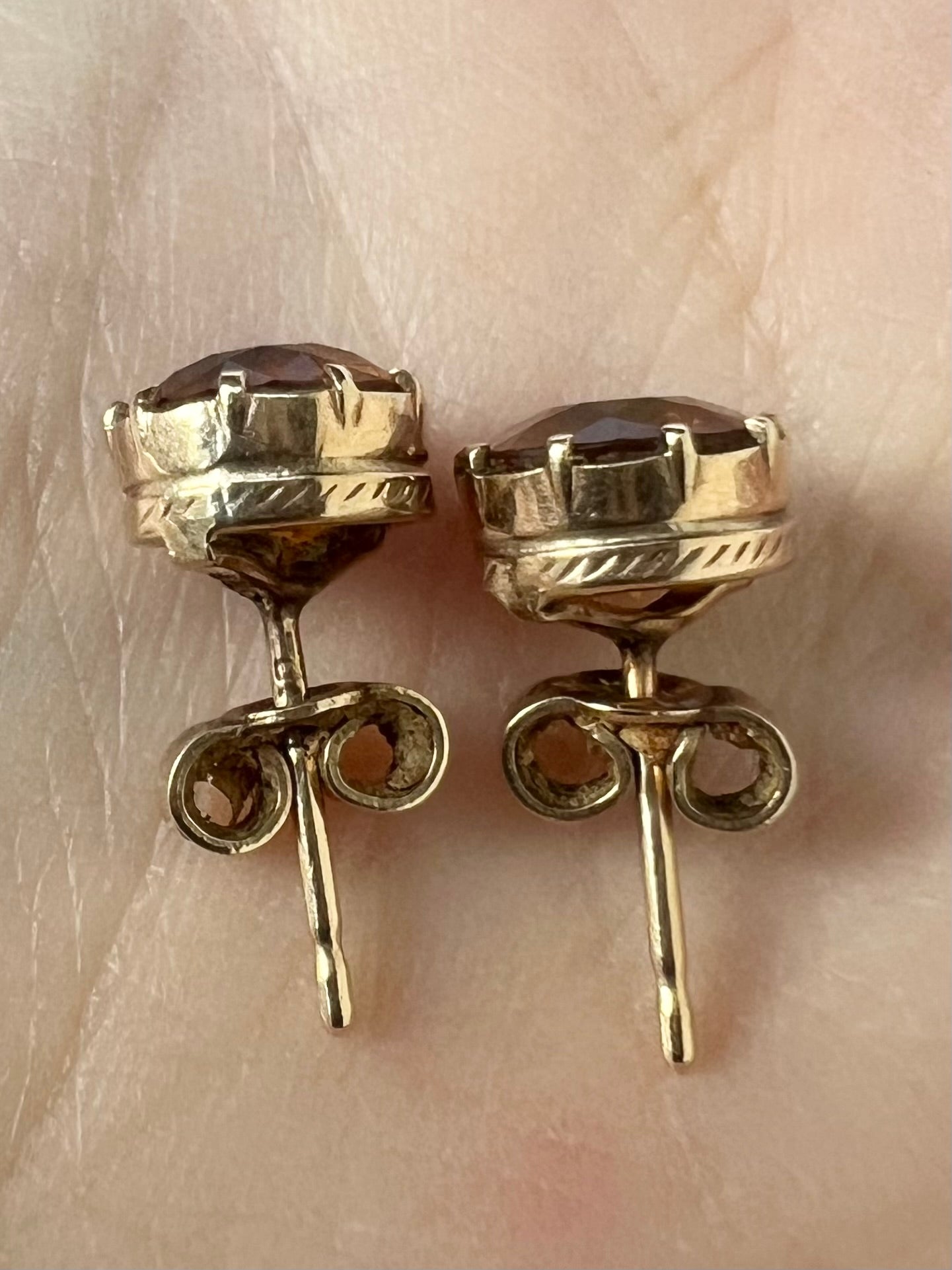 Scottish Cairngorm Gold Citrine Stud Earrings