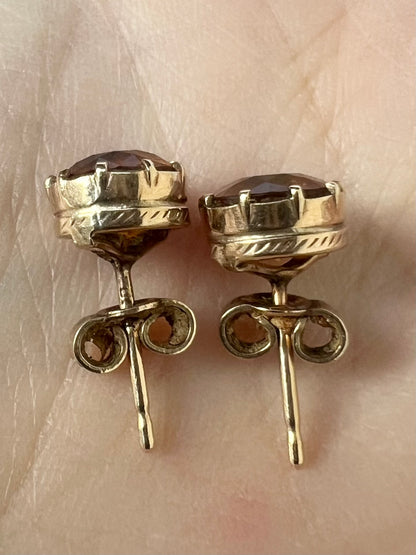Scottish Cairngorm Gold Citrine Stud Earrings