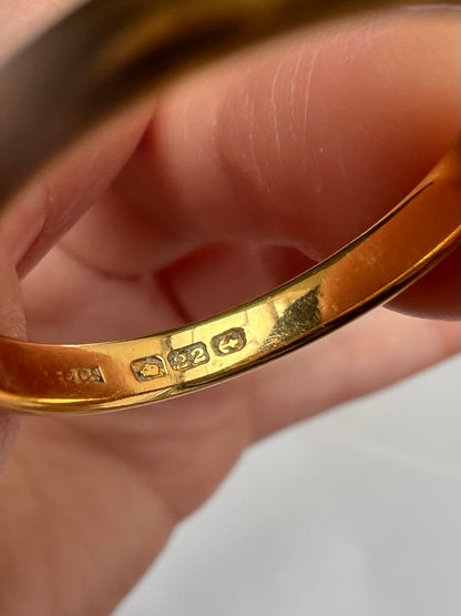 Gents Size V Unusual Large Size Antique 22ct Gold Wedding Band Ring