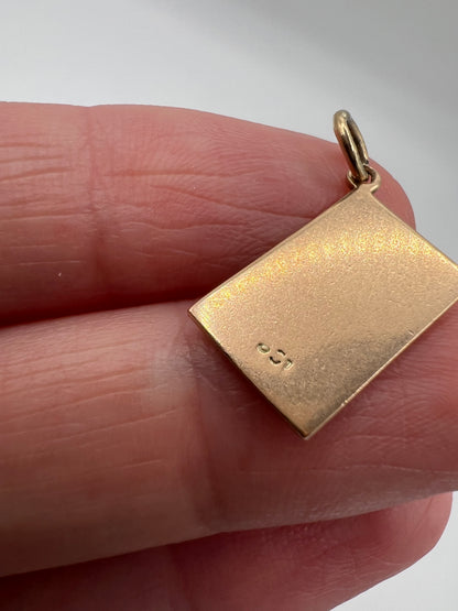 Mrs Smylie Enamel Gold Postcard Charm Pendant Wilmslow and philately Interest