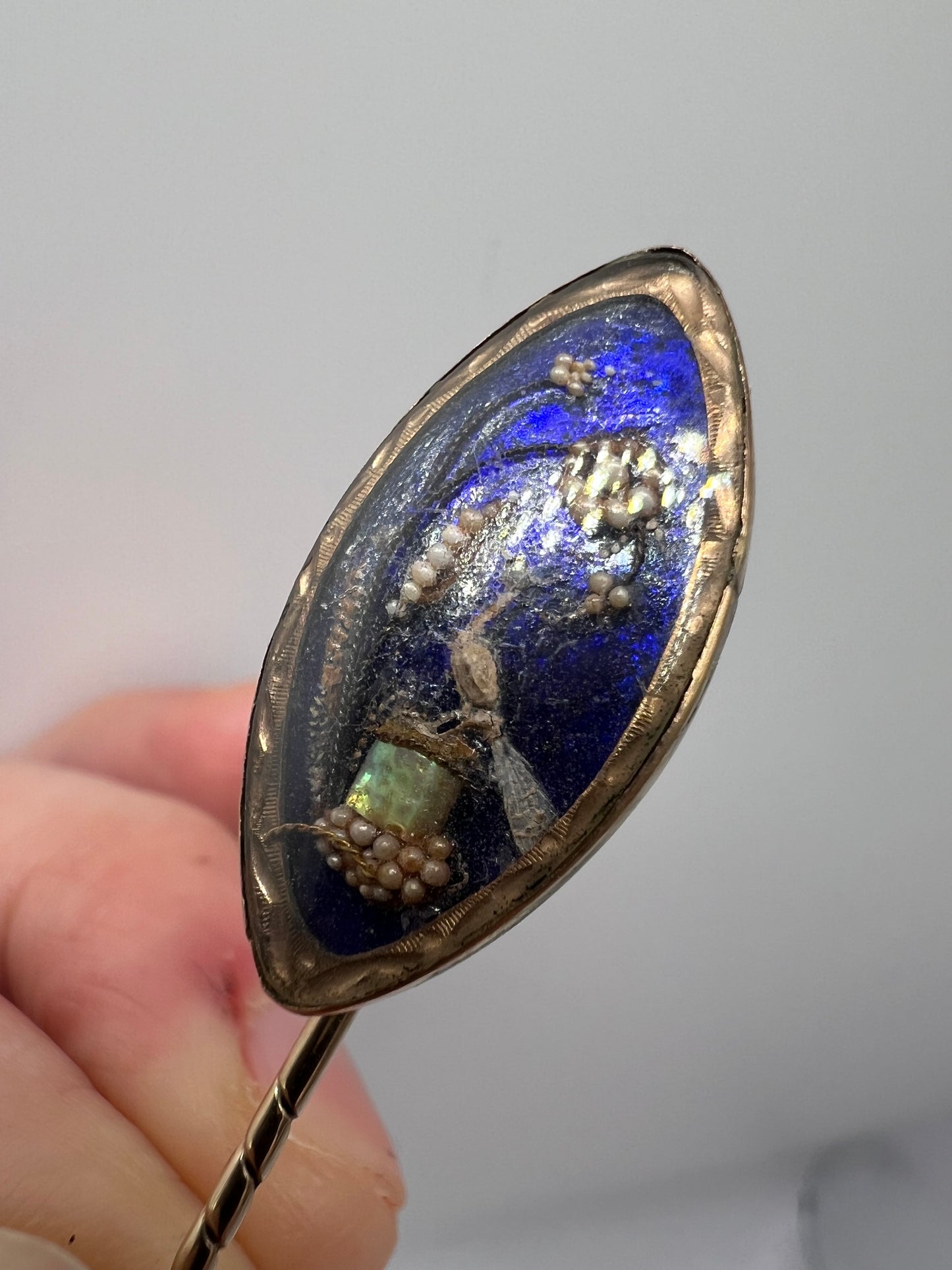 A Miniature Work Of Art! Regency Bird Gold Stick Pin