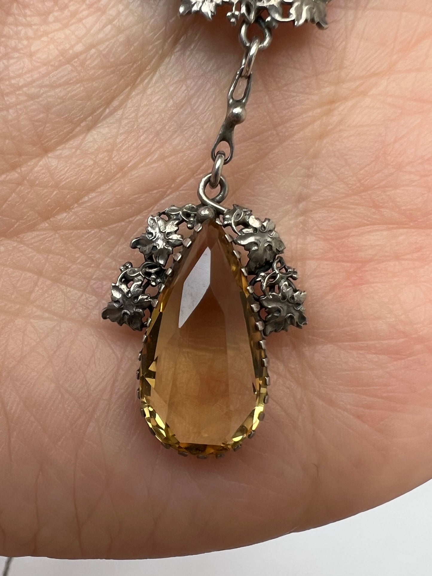 Silver Arts & Crafts Citrine Necklace