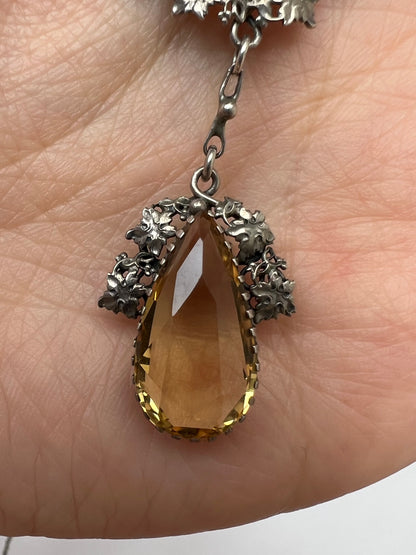 Silver Arts & Crafts Citrine Necklace