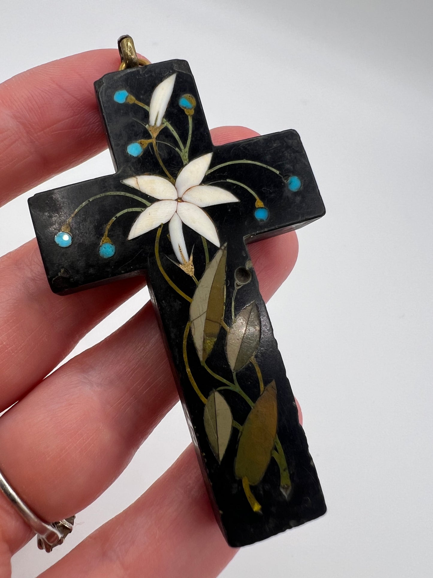 Ashford Marble Pietra Dura Cross Pendant