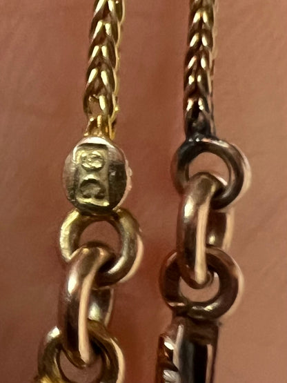 Inc Chain - Finest Quality Tiny 22ct Gold Sapphire Diamond Flower Pendant & 9ct Chain