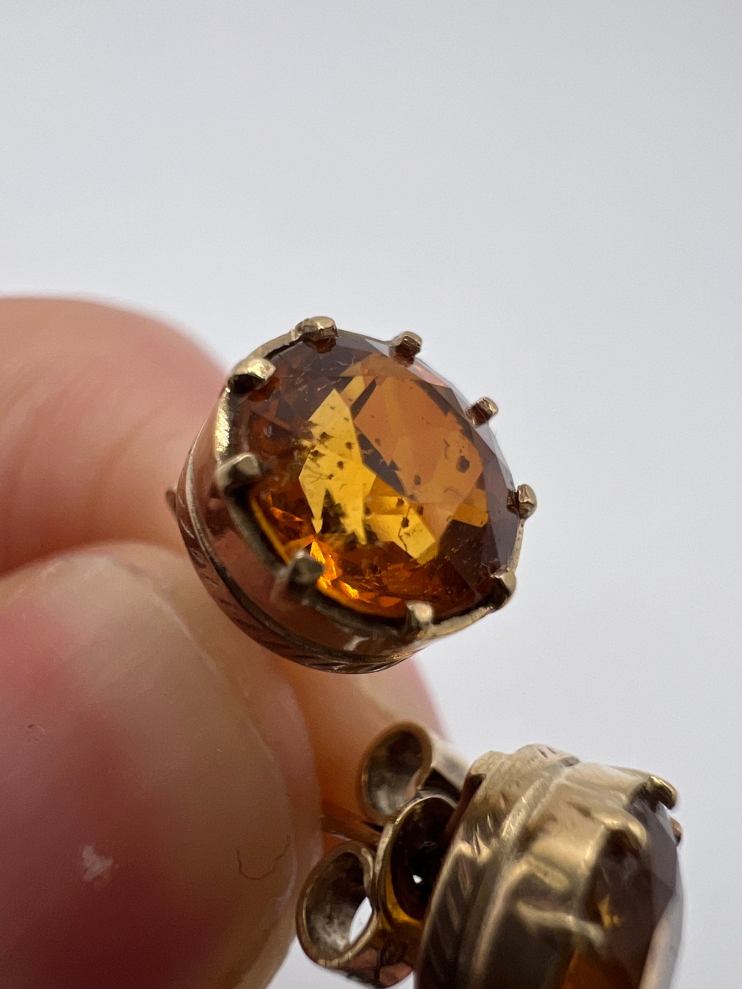Scottish Cairngorm Gold Citrine Stud Earrings
