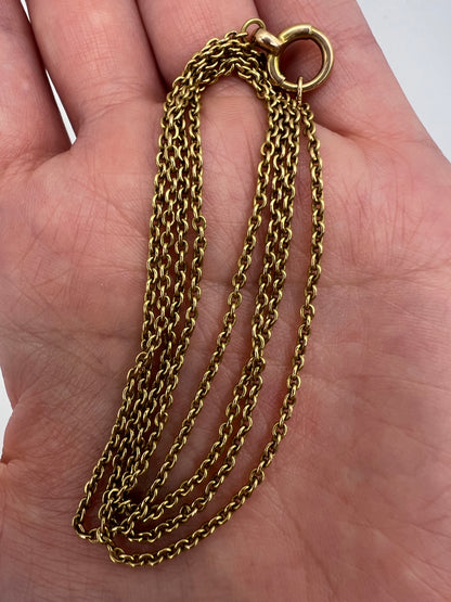 15ct Gold Long 26 Inch Antique Chain