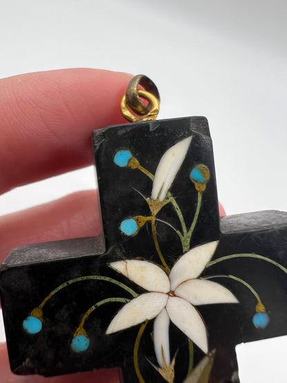 Ashford Marble Pietra Dura Cross Pendant