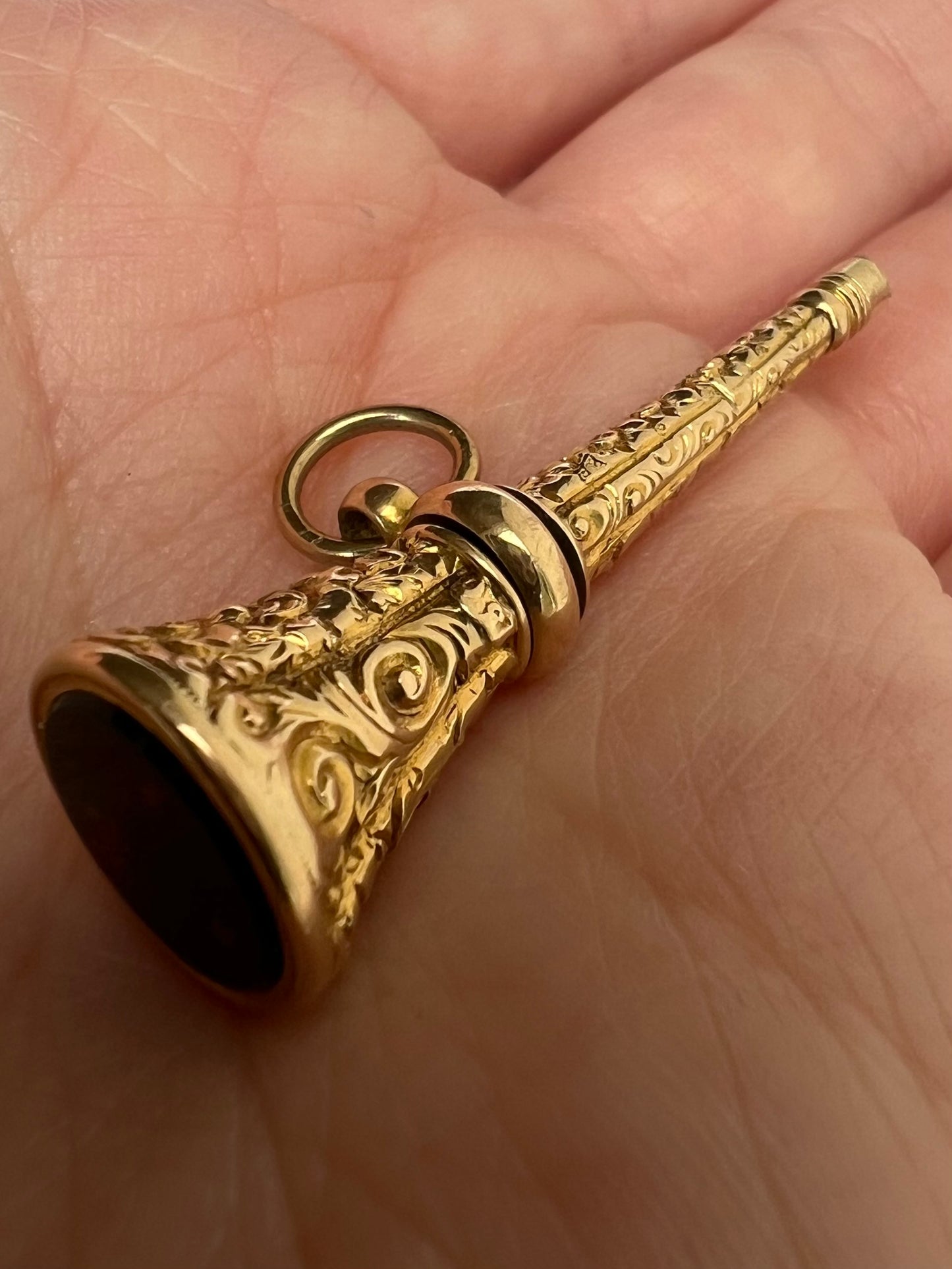 15ct Gold Victorian Bloodstone Watch Key Fob Seal Pendant