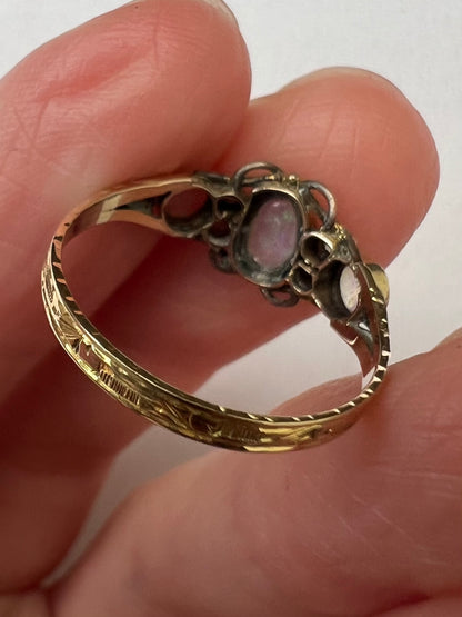 12ct Gold 1791 Opal Diamond Ring...Please read description!