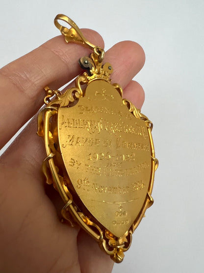 Alderman Fred Lee - Mayor Of Coventry 18ct Solid Gold Mayoral Fob