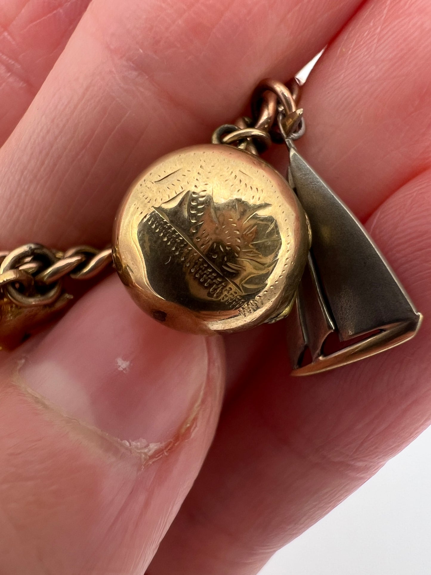 Gold Charm Bracelet With Many Unusual and Rare Charms