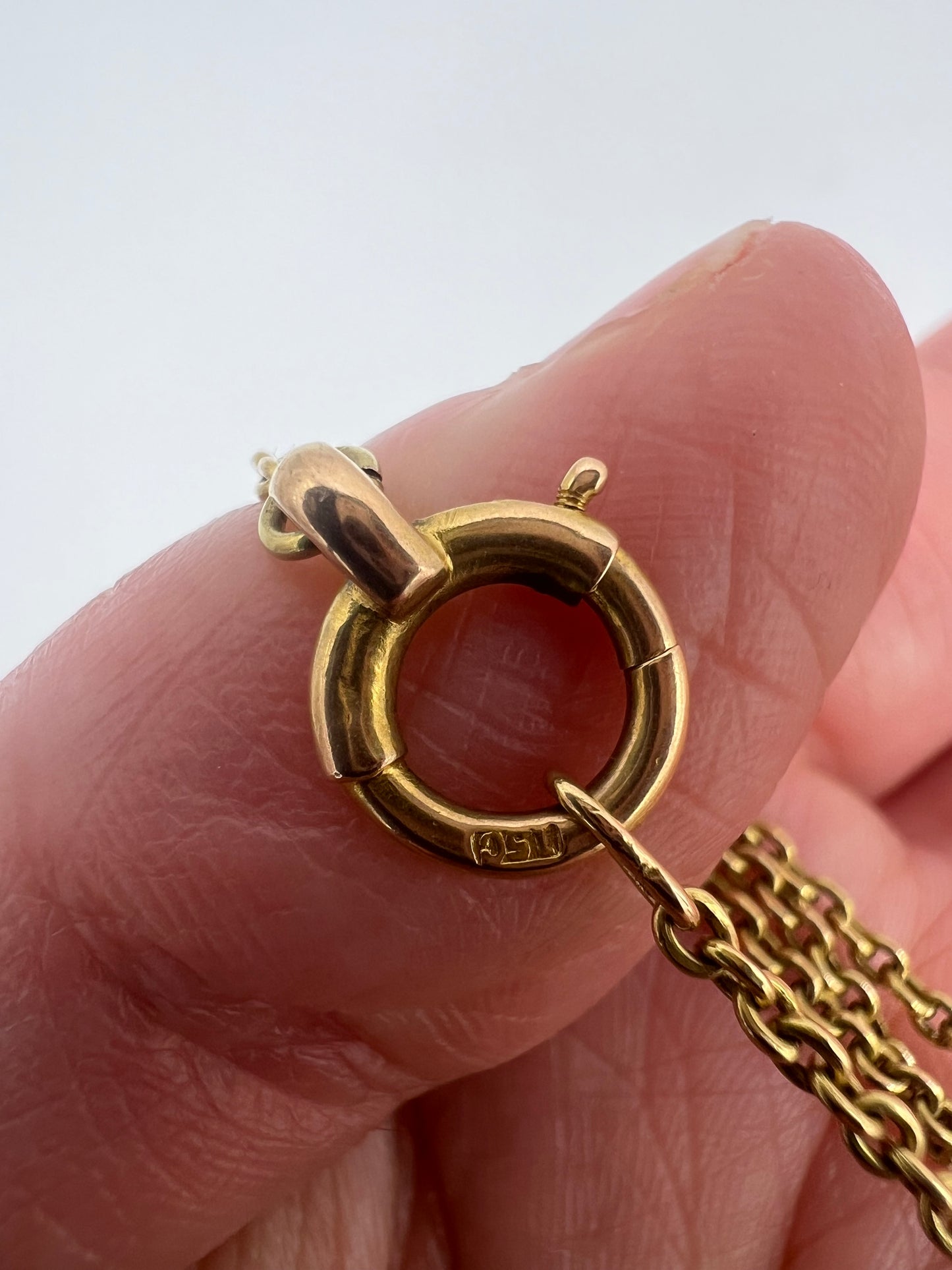 15ct Gold Long 26 Inch Antique Chain