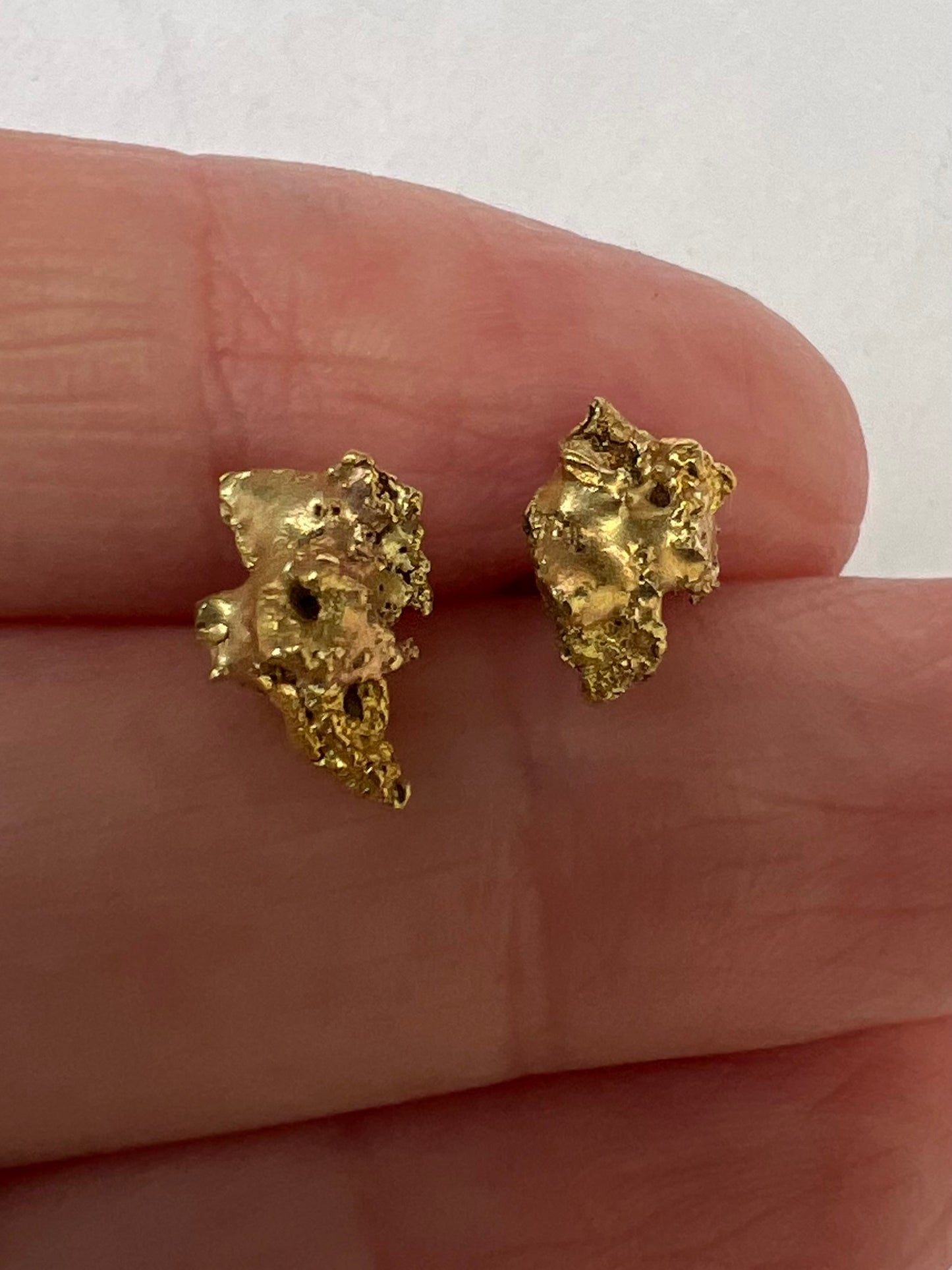 Victorian Goldrush Natural Gold Nugget Set Earrings and Pendant. Reserved- please enquire