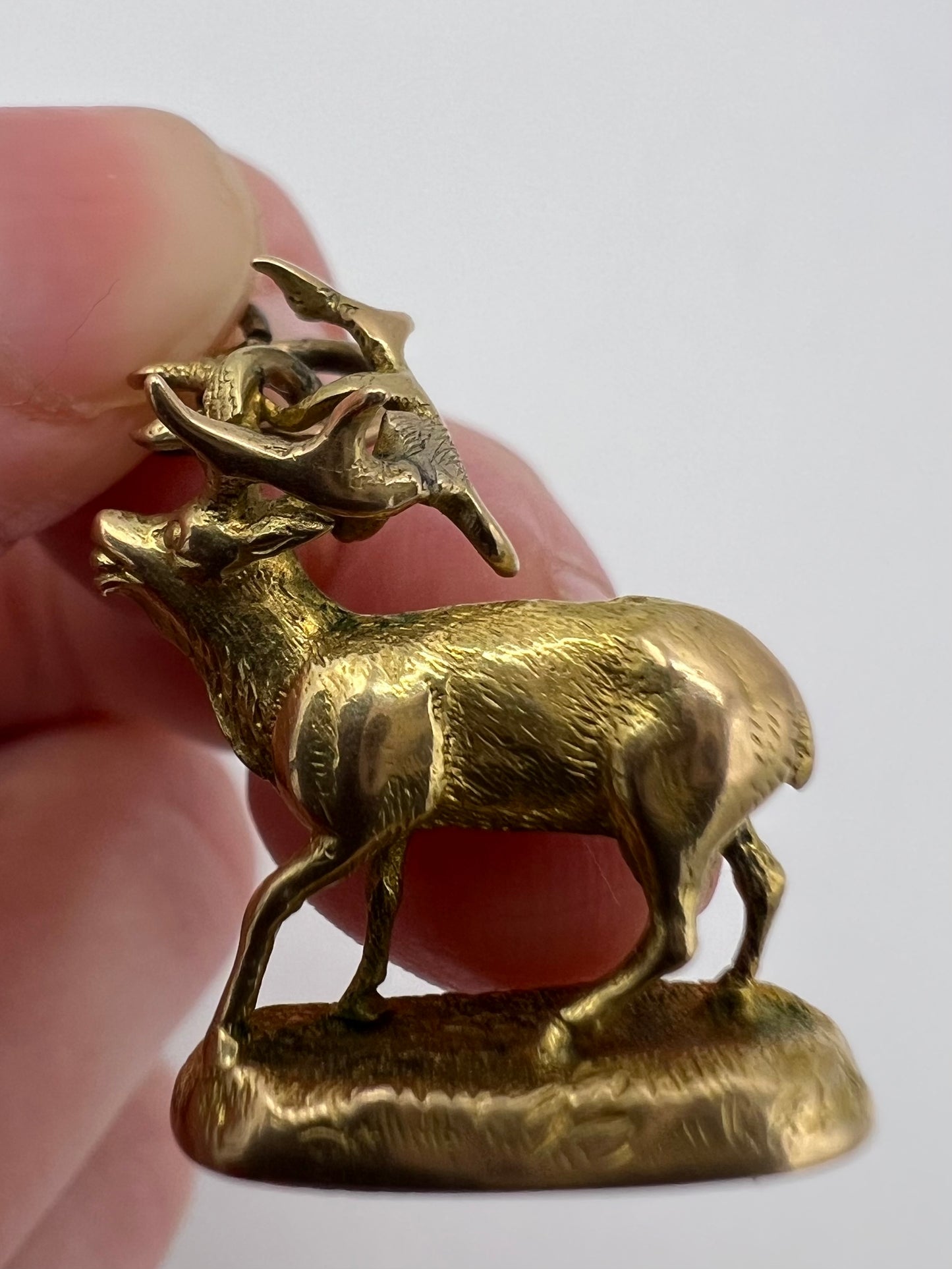 Reindeer Antique Watch Fob Pendant High Carat Gold