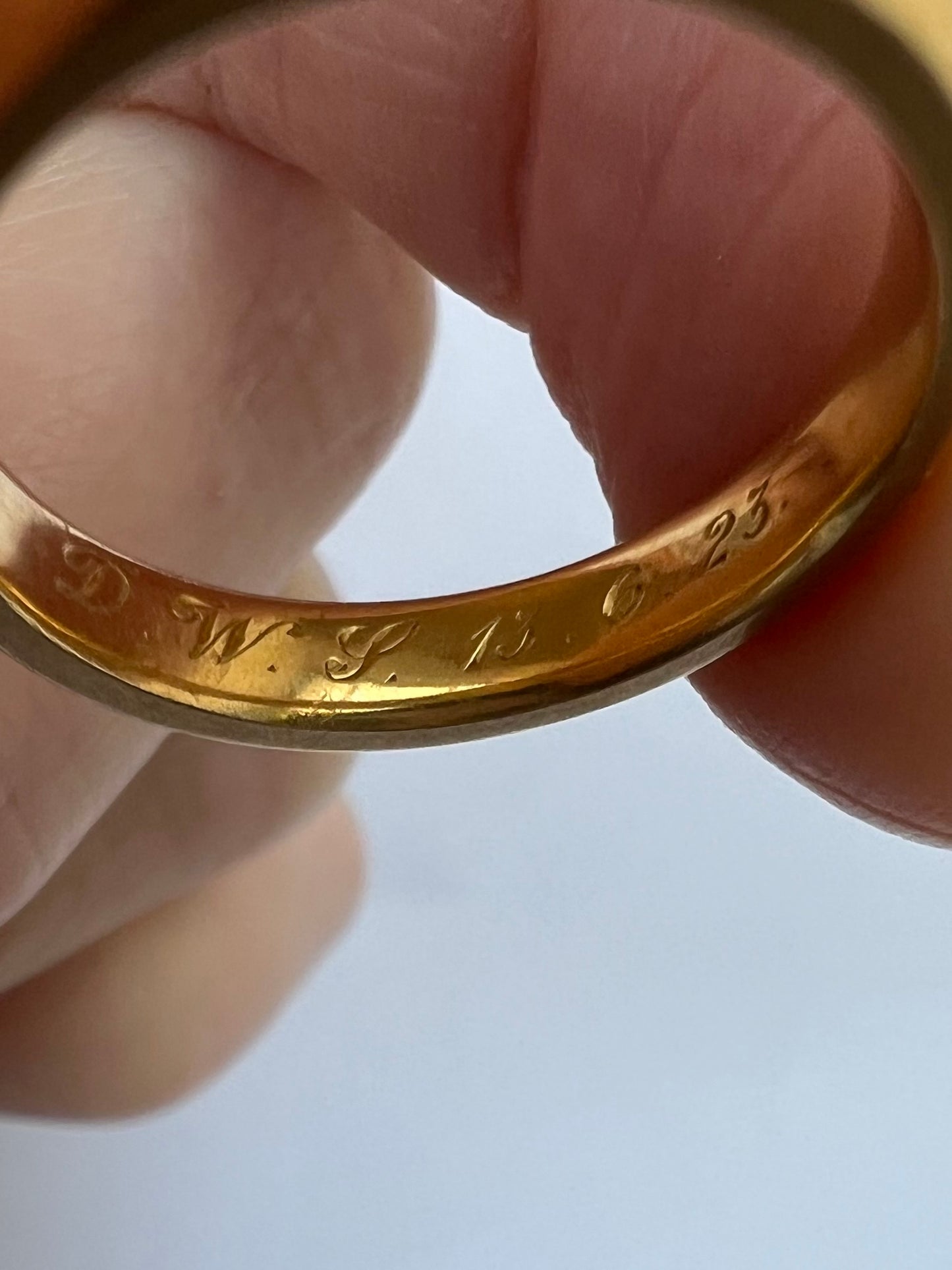 22ct Gold Art Deco Era Gold Donut Wedding Band or Stacker Ring