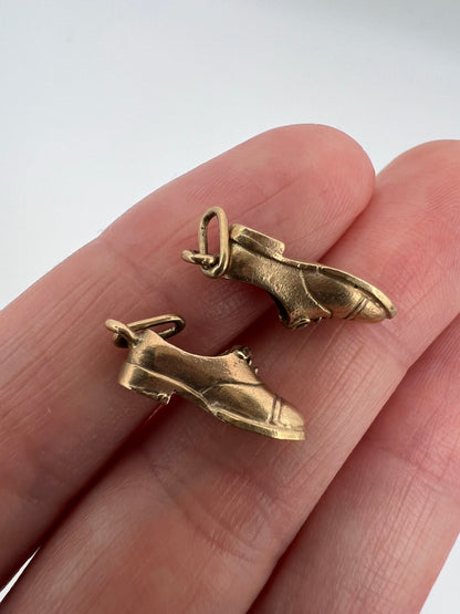 A Tiny Pair of Gold Shoes For Earrings or Charm Pendant