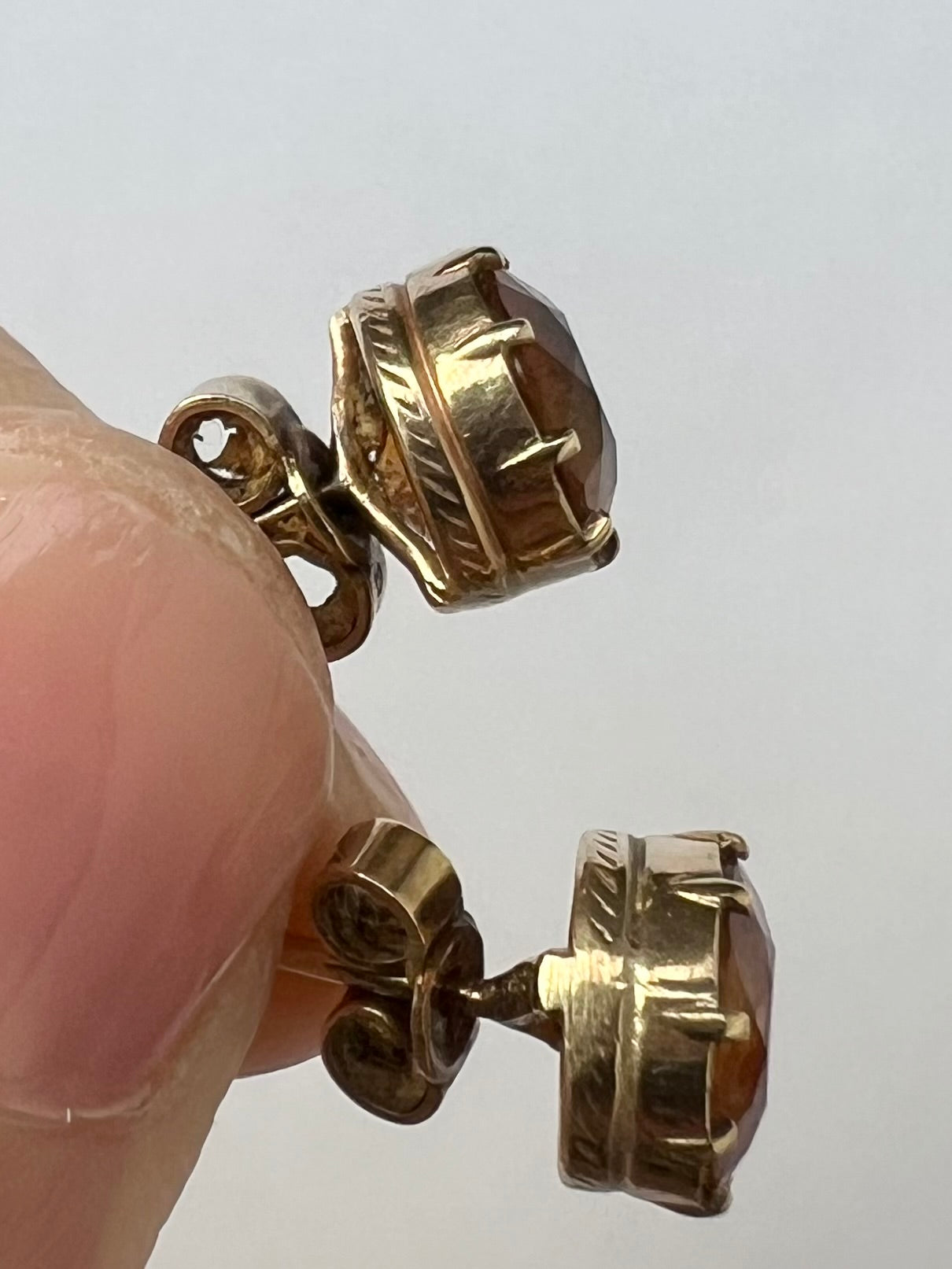 Scottish Cairngorm Gold Citrine Stud Earrings