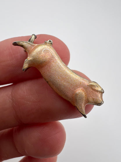 Antique Danish Enamel Piggy Charm
