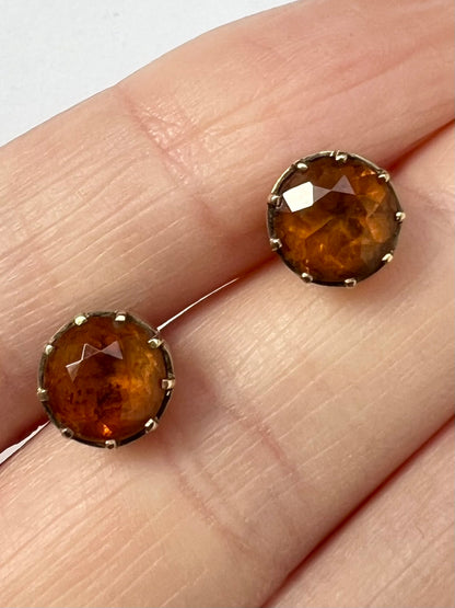 Scottish Cairngorm Gold Citrine Stud Earrings