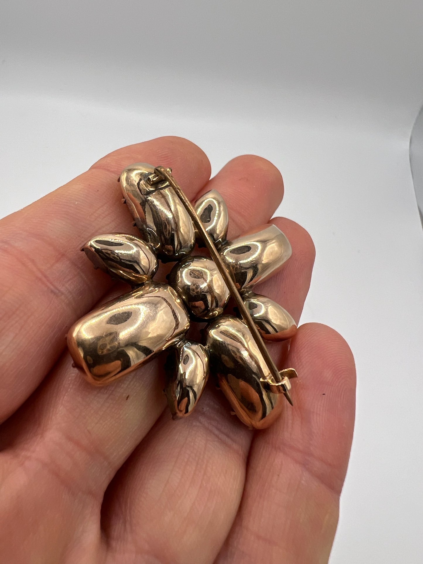 Georgian Golden Imperial Topaz Cruciform Gold Pendant Brooch
