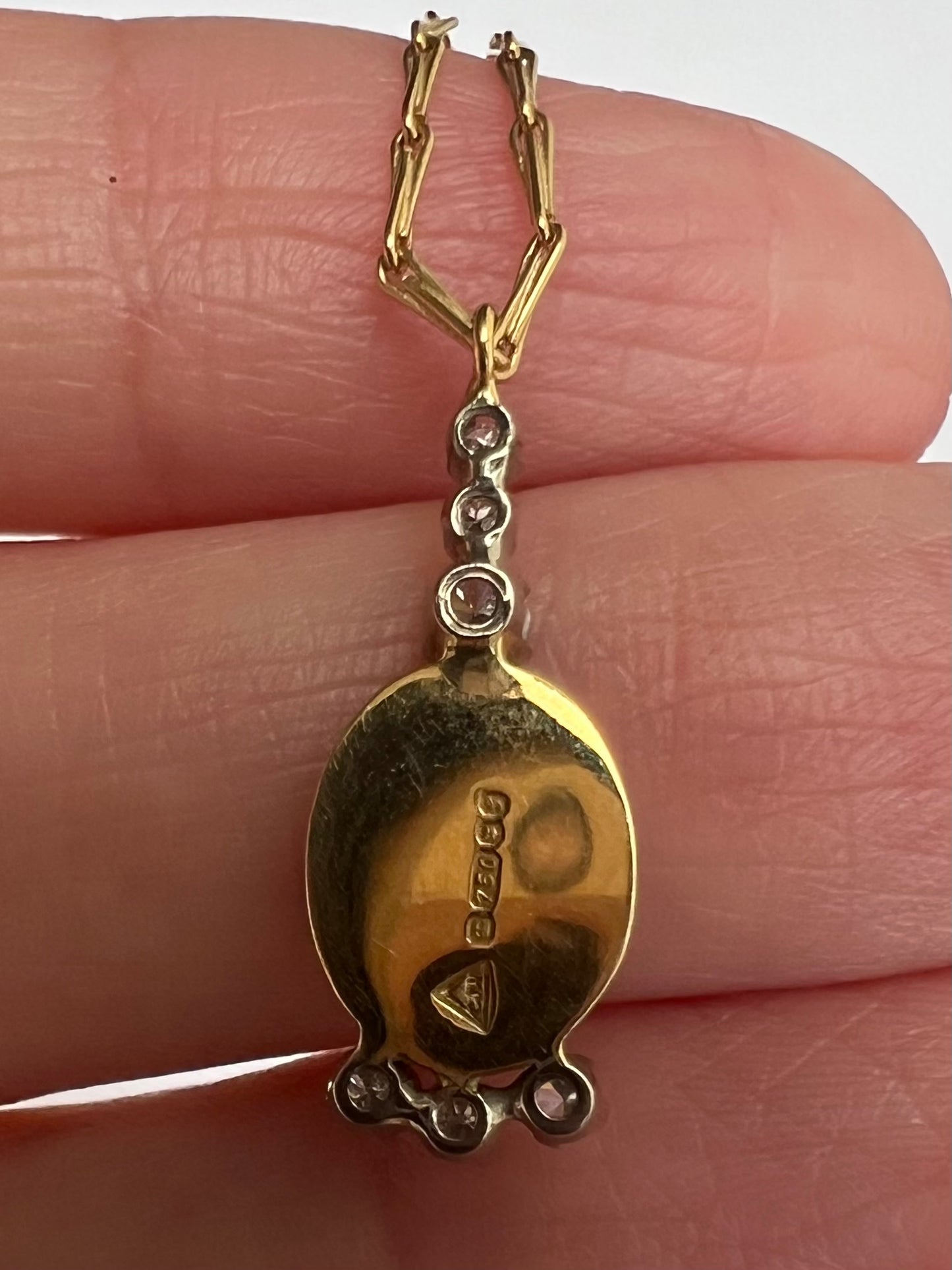 Australian Opal Diamond Pendant and Chain in 18ct Gold