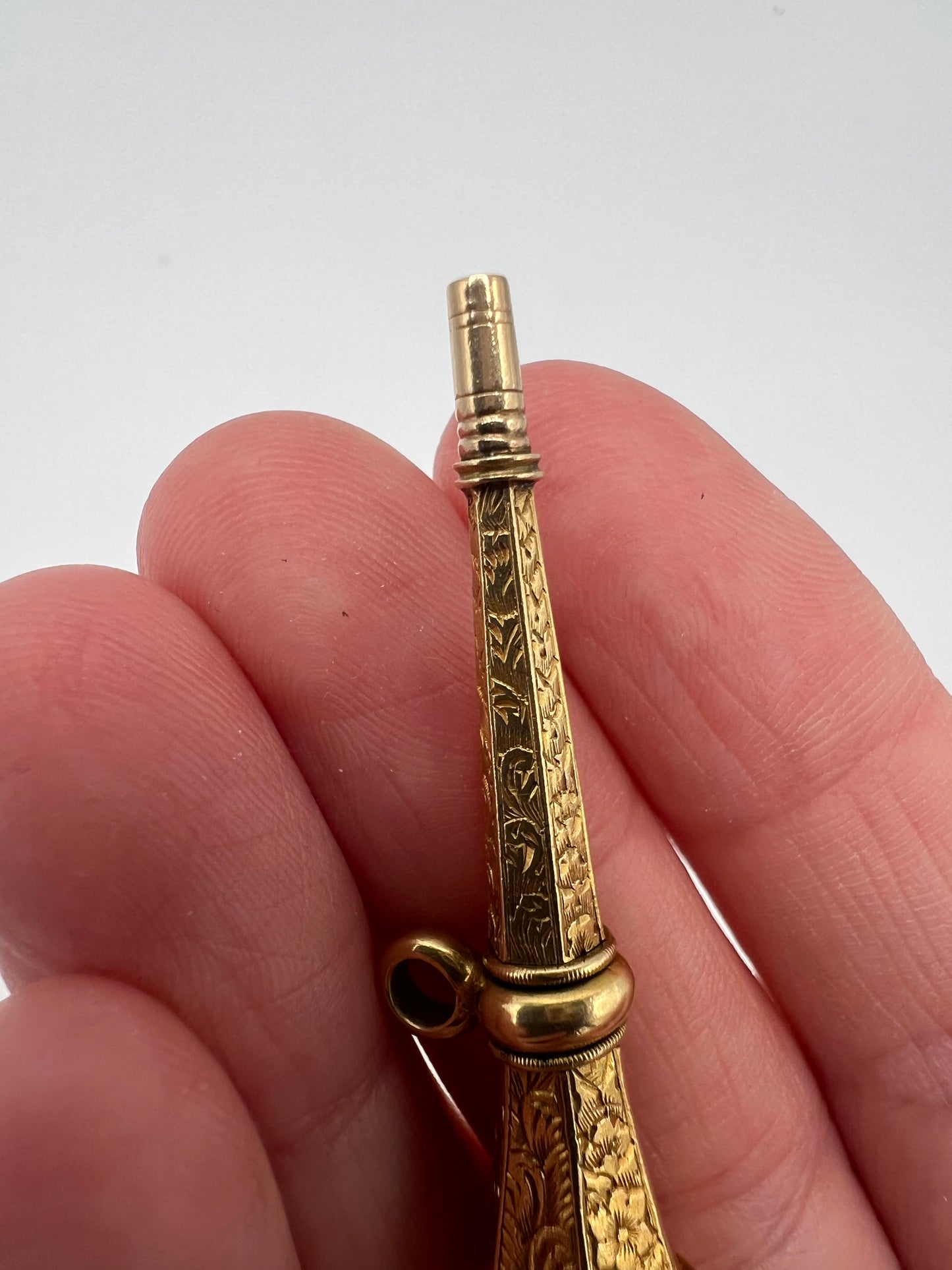 15ct Gold Victorian Watch Key Intaglio Stag Pendant
