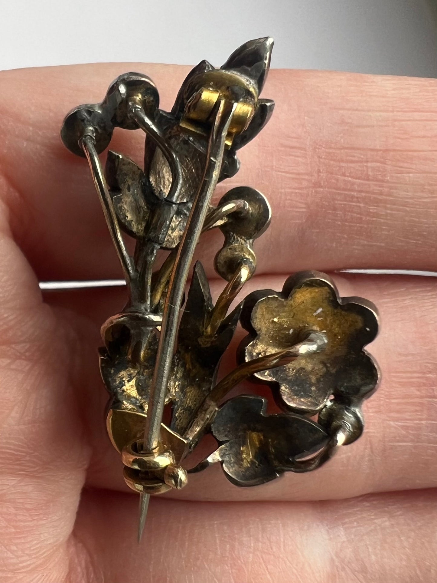 Forget Me Not Victorian Turquoise Diamond Flower Brooch
