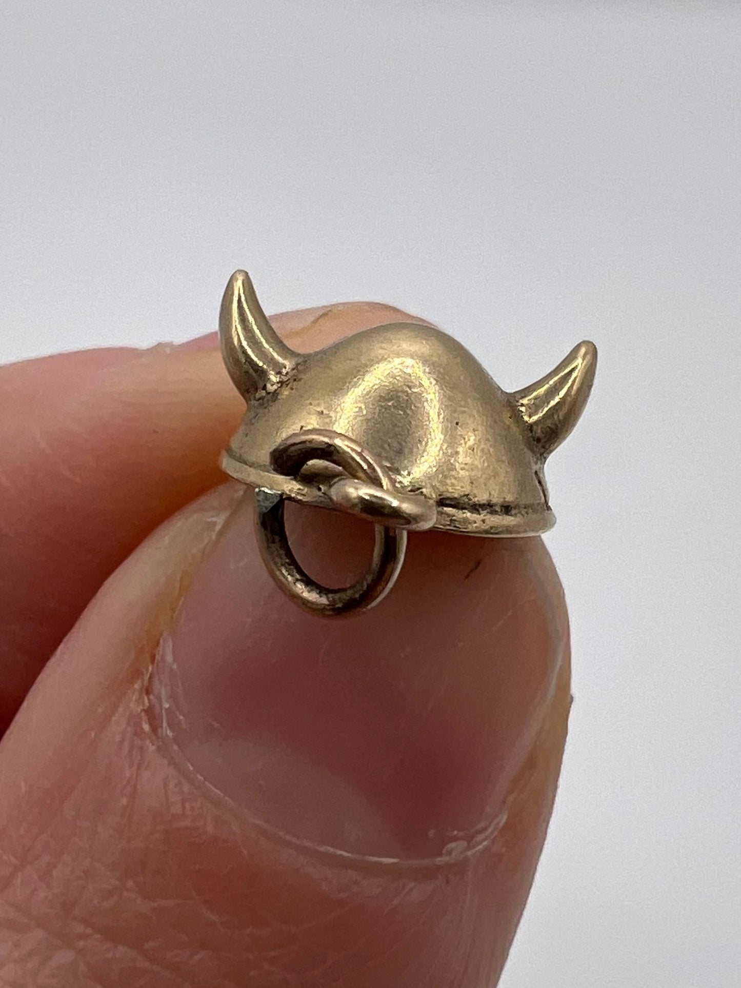 2 Viking Helmet 14ct Gold Antique Charms