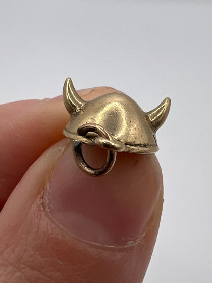 2 Viking Helmet 14ct Gold Antique Charms
