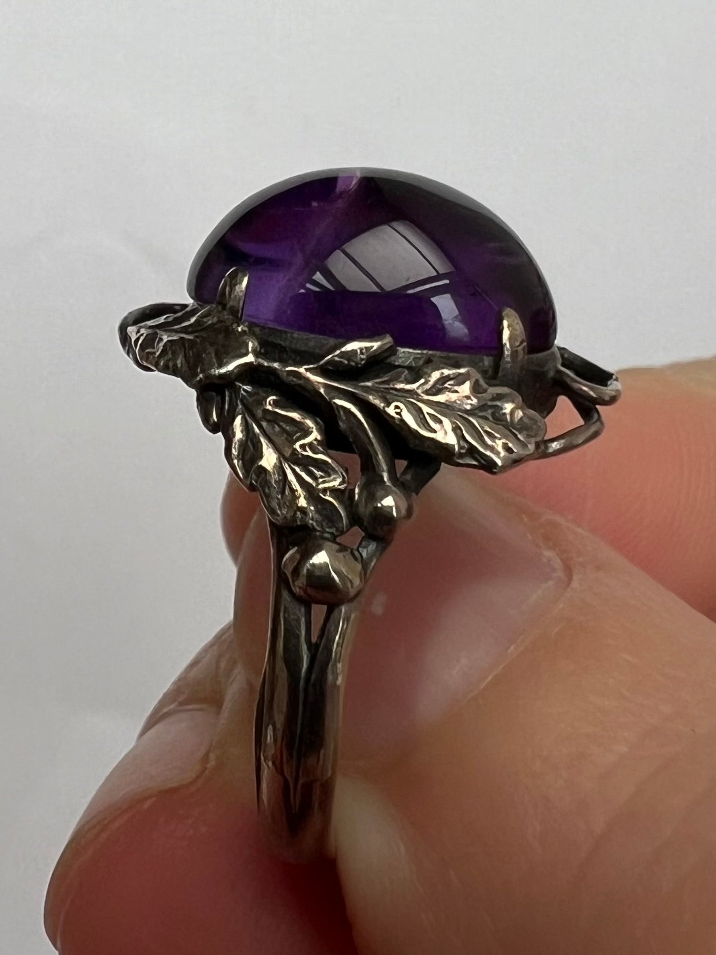 Arts & Crafts Silver Amethyst Ring