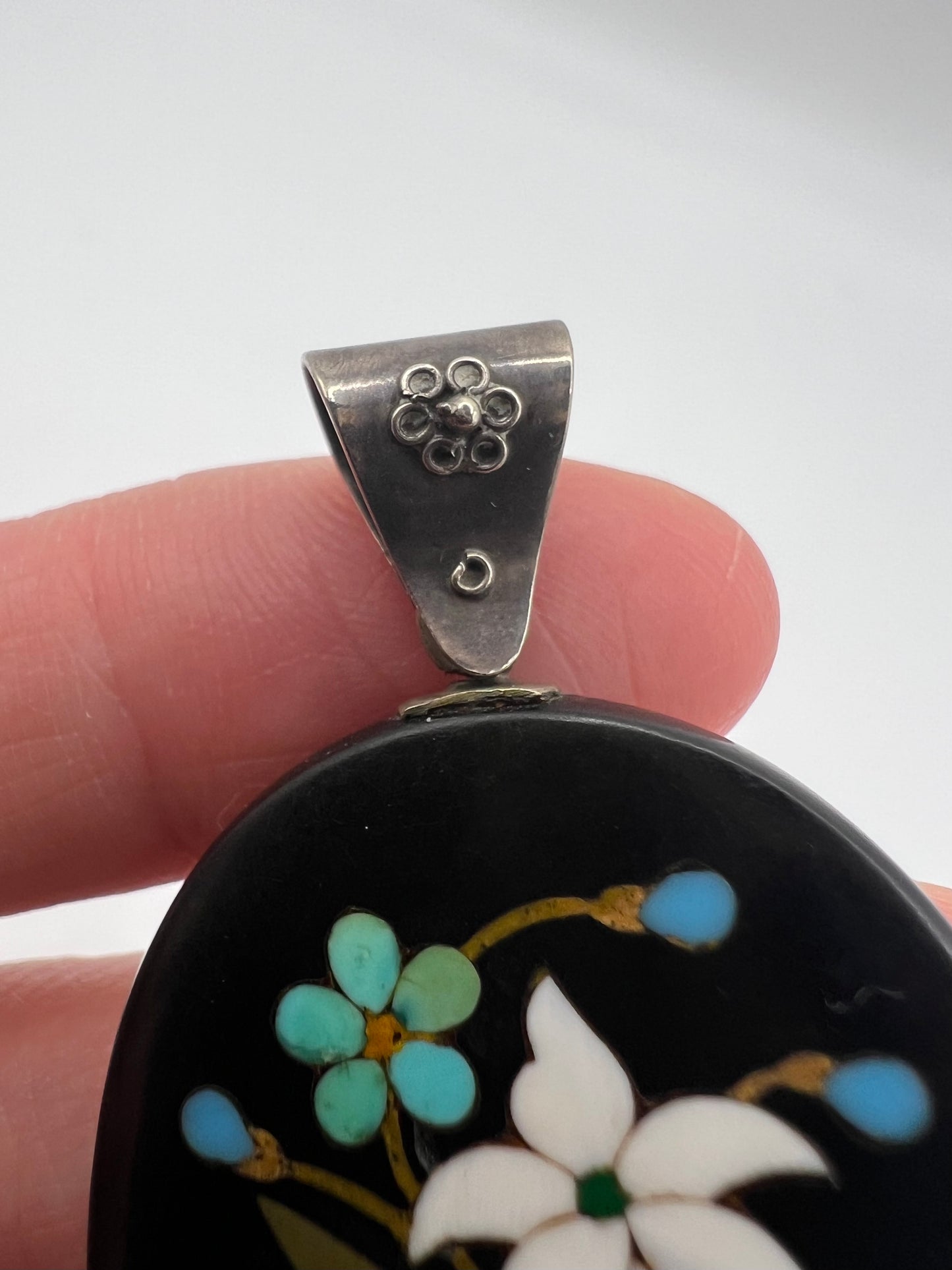 Victorian Pietra Dura Oval Pendant