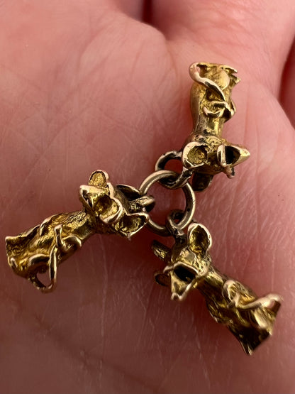 Comical 3 Blind Mice Gold Charm