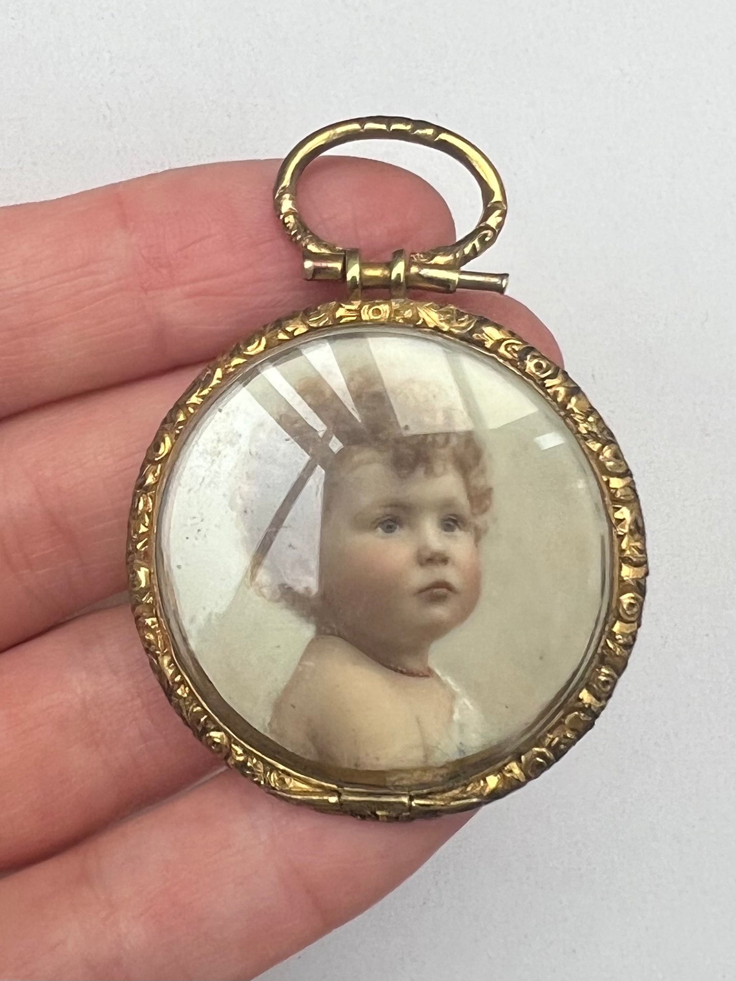 Super Sweet Sentimental Victorian Portrait Miniature Locket