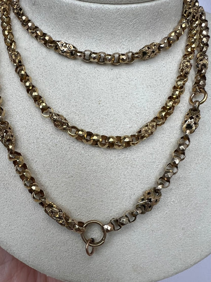 Victorian Fancy Link 9ct Gold Albert Chain Necklace. Reserved, please enquire