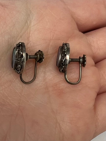 Arts and Crafts Opal Doublet Screw Back Earrings - Please enquire