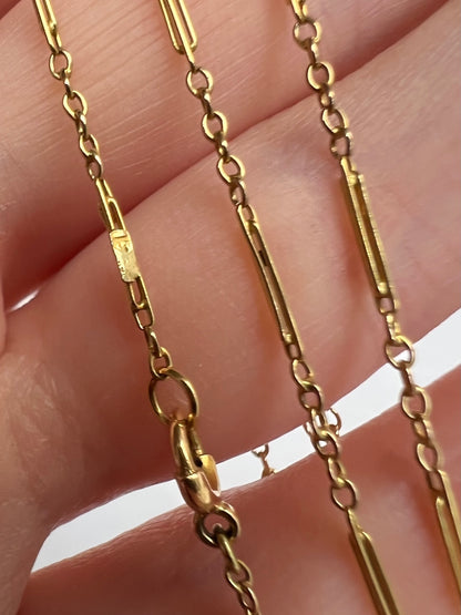 15ct Gold Very Dainty Antique Fancy Link Chain