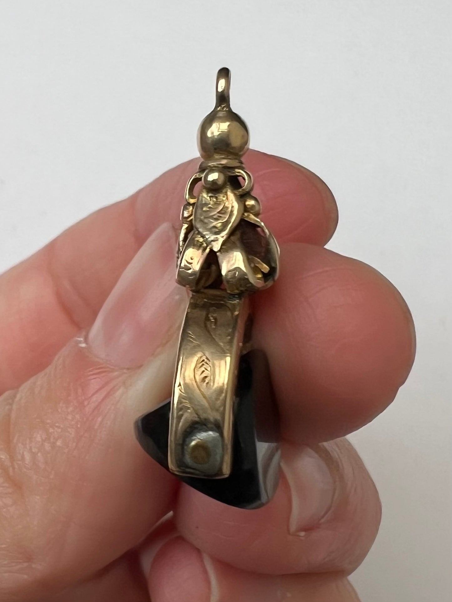 Antique 9ct Gold Fob Spinner Pendant