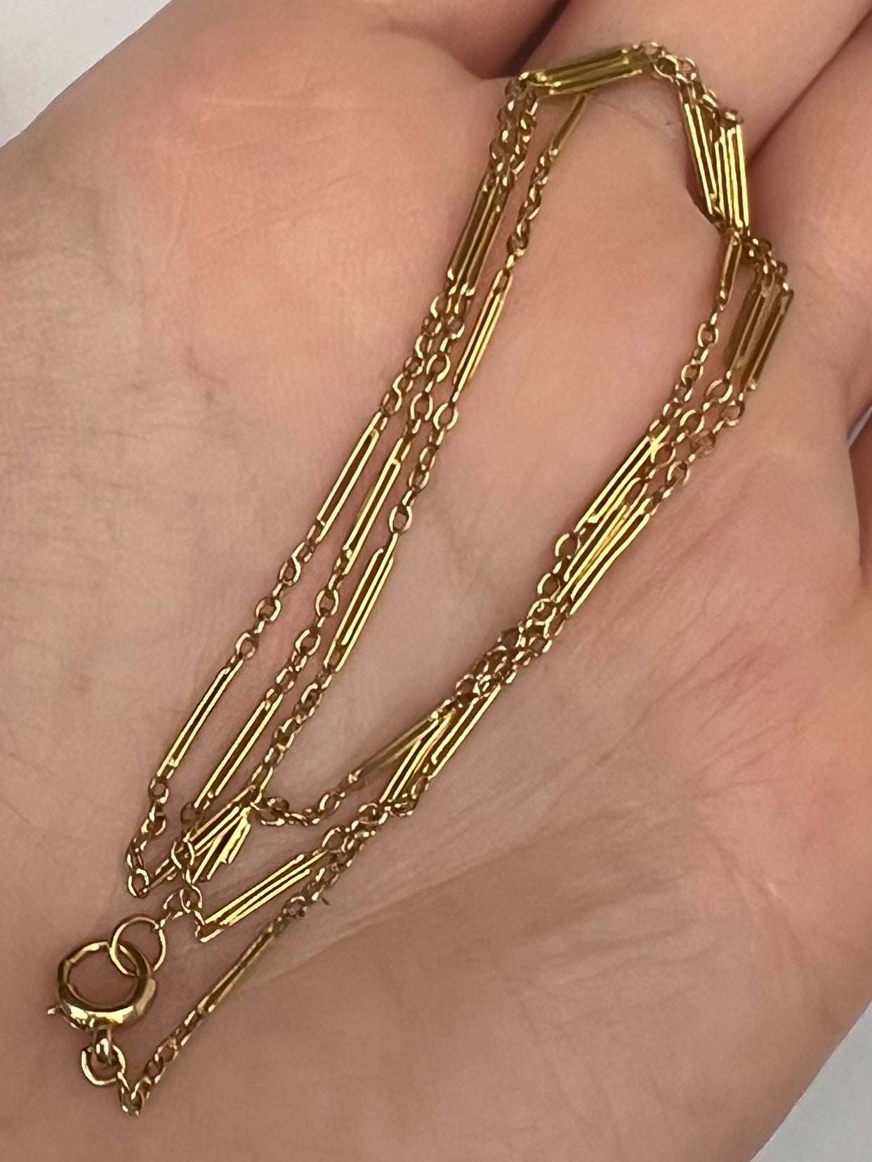 15ct Gold Very Dainty Antique Fancy Link Chain