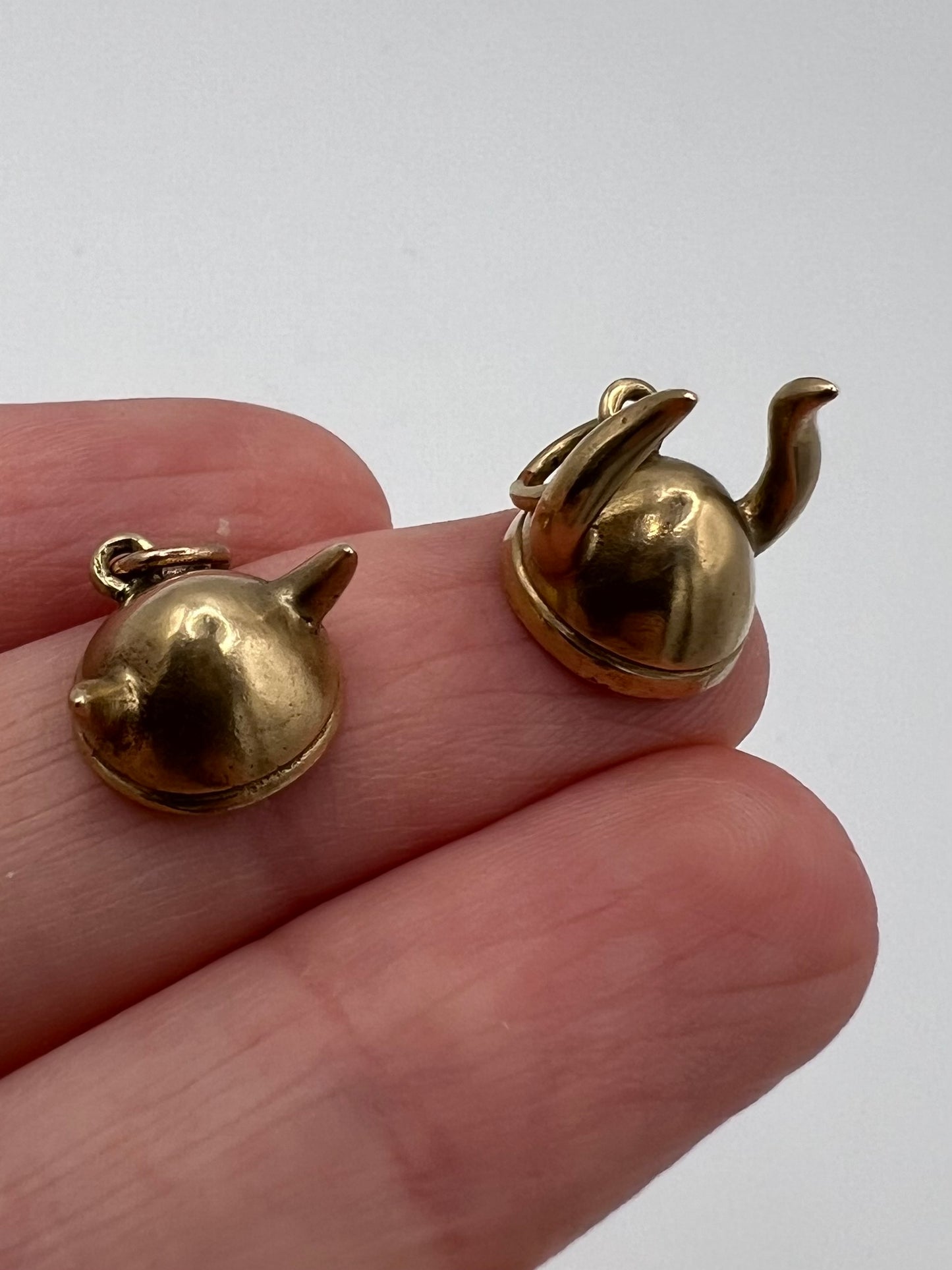 2 Viking Helmet 14ct Gold Antique Charms