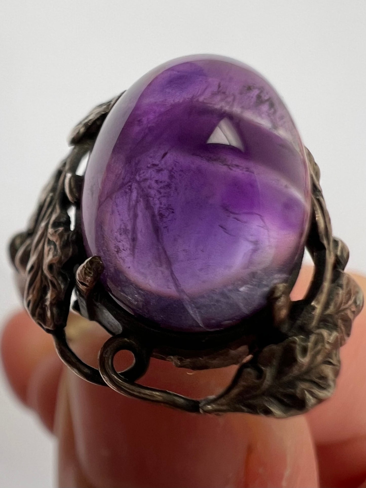 Arts & Crafts Silver Amethyst Ring