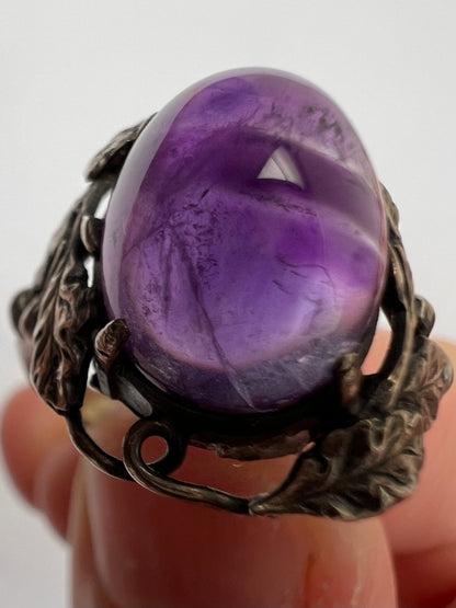 Arts & Crafts Silver Amethyst Ring