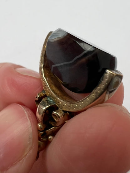 Antique 9ct Gold Fob Spinner Pendant