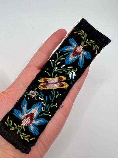 Pair William IV Bracelet Clasps on Later Victorian Embroidered Bracelets