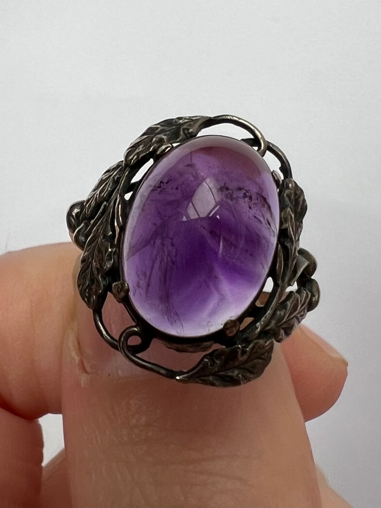 Arts & Crafts Silver Amethyst Ring