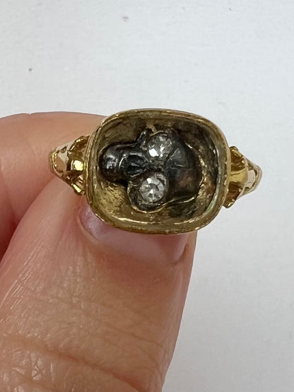 Regency Momento Mori Gold Skull Ring (likely modified from the original)