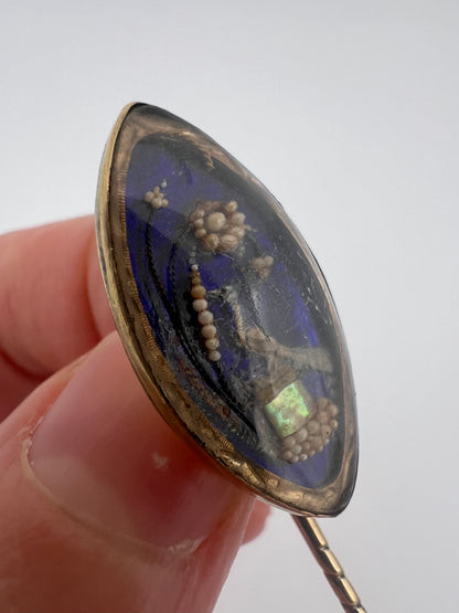 A Miniature Work Of Art! Regency Bird Gold Stick Pin